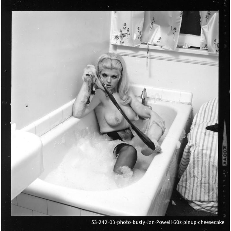 254-53-242-03-photo-busty-Jan-Powell-60s-pinup-cheesecake  VINTAGE ORIGINAL CONTACT PHOTO